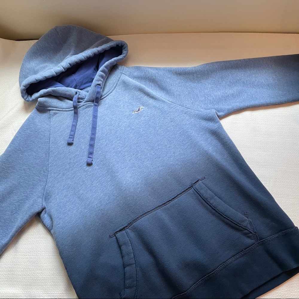 Hollister Mens Blue Ombre Hoodie Sweatshirt S